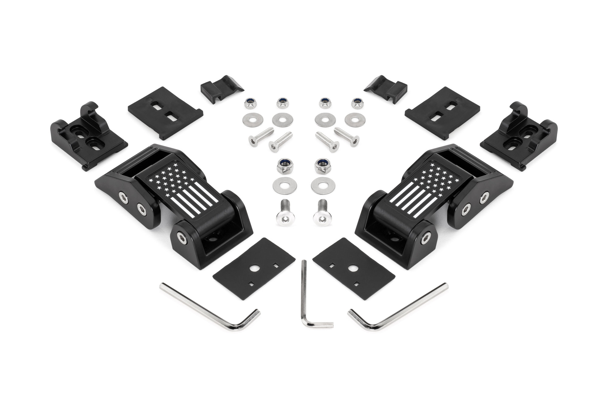 TACTIK 13104 0470 American Flag Hood Latches for 07-18 Jeep
